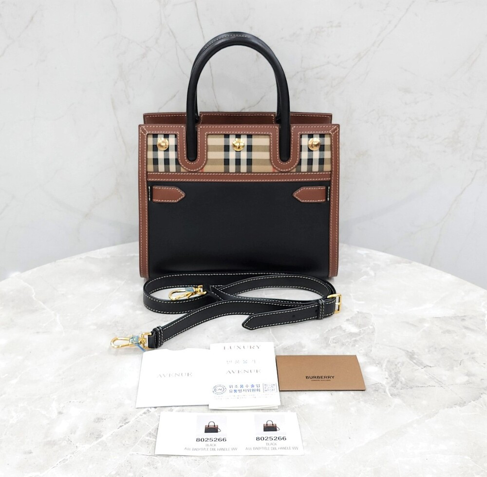 [럭스유] 버버리 빈티지 체크 타이틀 토트백 8025266