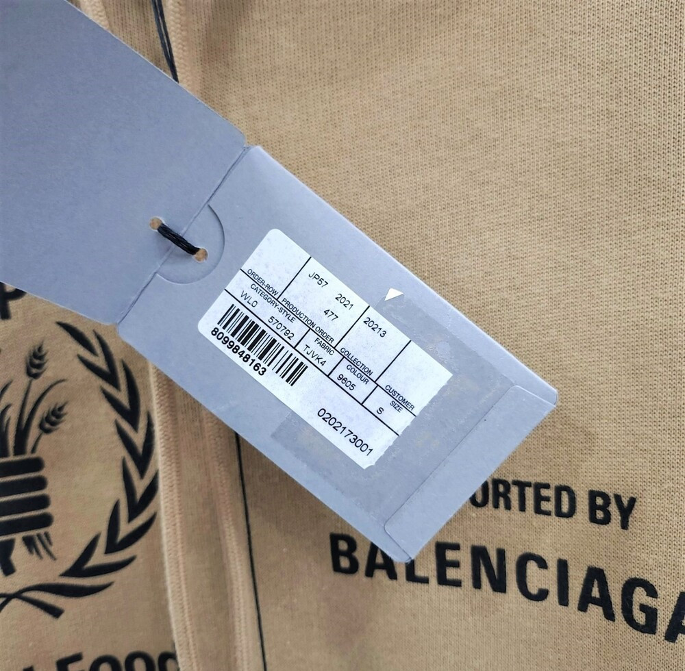 [럭스유] (새상품) S / 발렌시아가 WFP 로고 프린트 오버 후드 570792