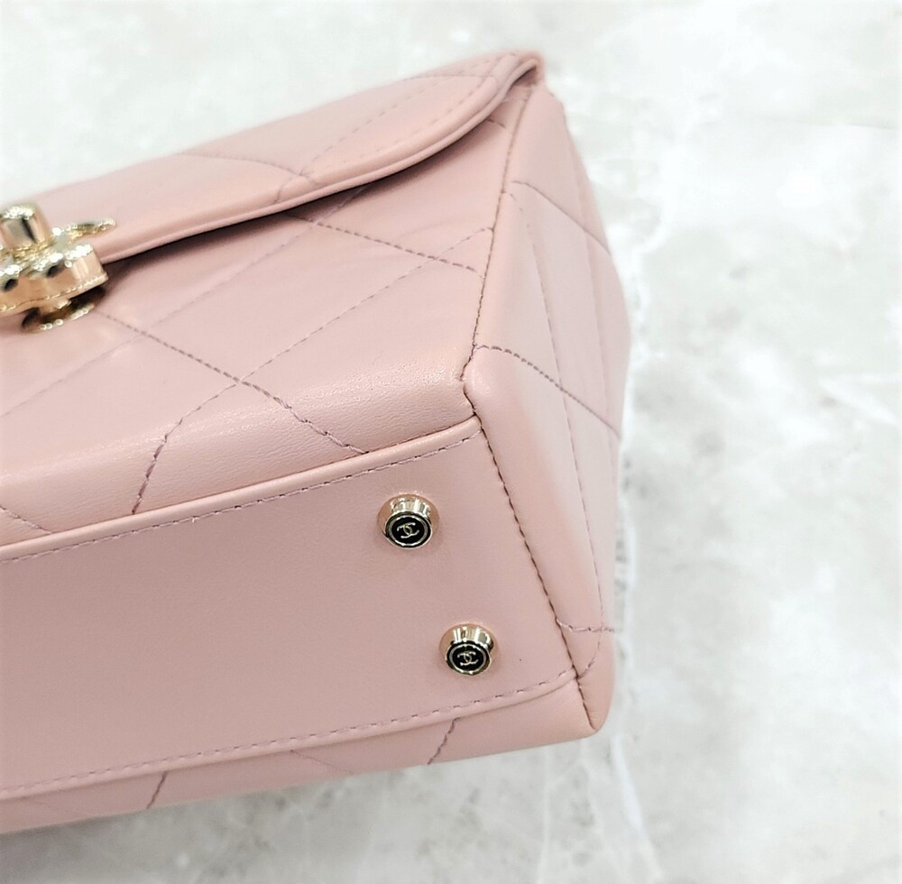 [럭스유] 샤넬 핑크 탑핸들 스몰 박스 토트 숄더백 신형내장칩 AS4470