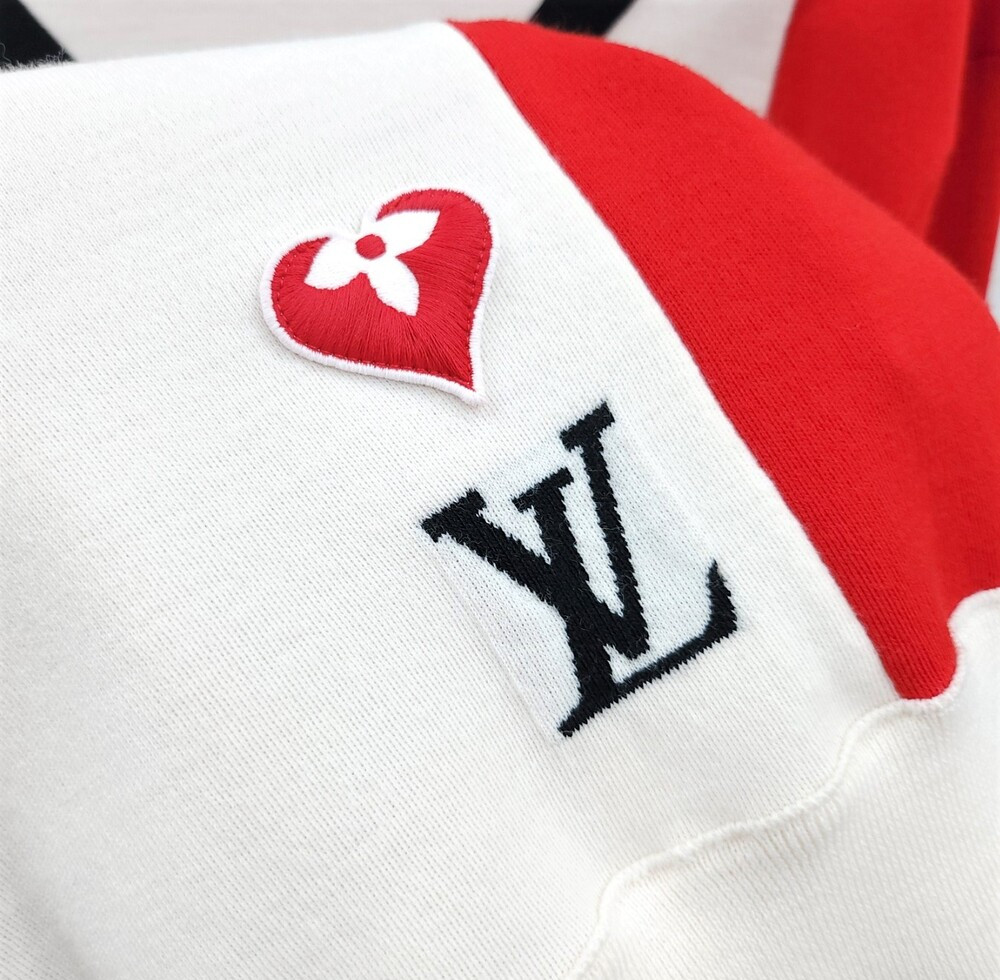 [럭스유] (새상품) XS / 루이비통 레드 올드스쿨 컬러 블룩 라운드 스웨터