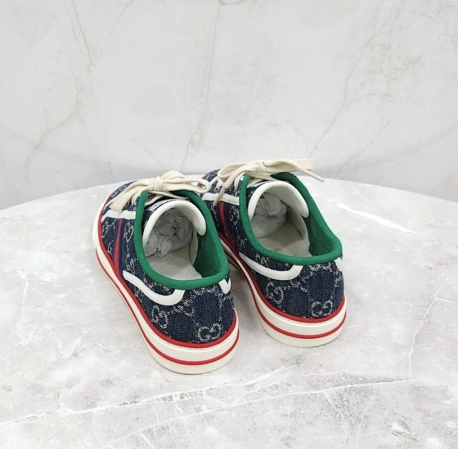 [럭스유] 36.5 / 구찌 GG 자카드 데님 테니스 1977 스니커즈 606111