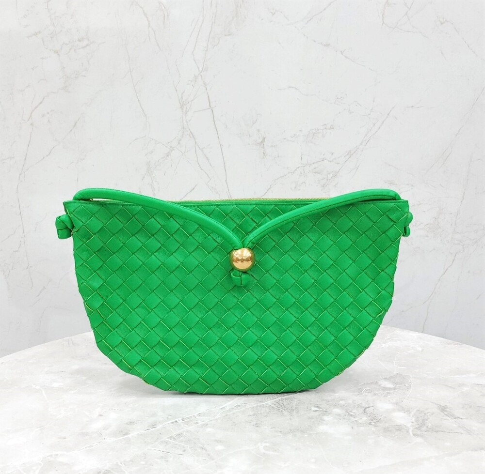 [럭스유] 보테가베네타 그린 미디엄 턴 파우치 숄더백 701024