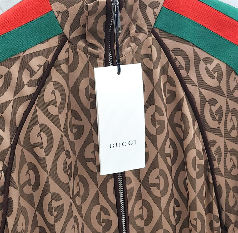 [럭스유] S / 구찌 브라운 G 롬버스 오버 집업 자켓