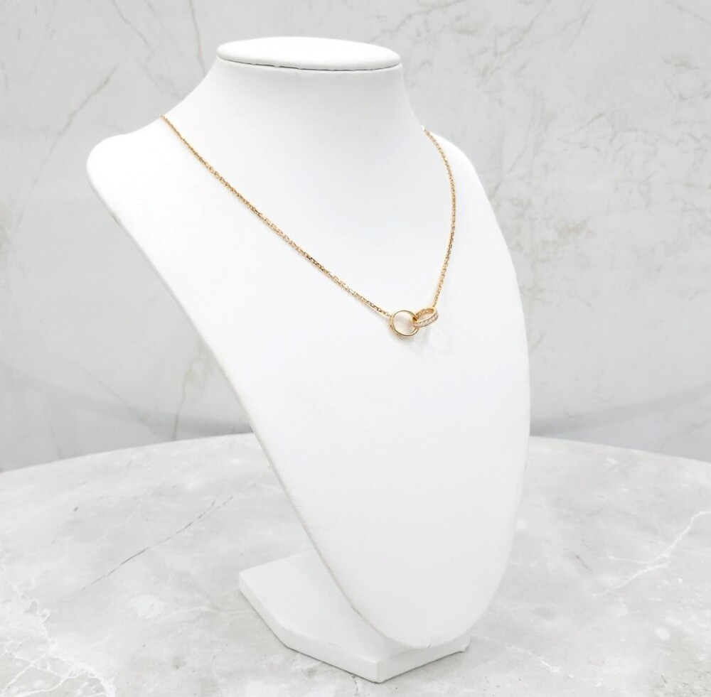 [럭스유] 까르띠에 다이아 세미 파베 러브 펜던트 목걸이 B7013900