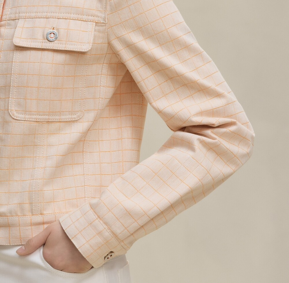 [럭스유] (새상품) 34 / 에르메스 태터샐 체크 코튼 자켓 H5H0251DGA334