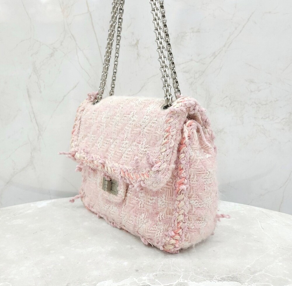 [럭스유] 샤넬 트위드 핑크 2.55 미니 체인백