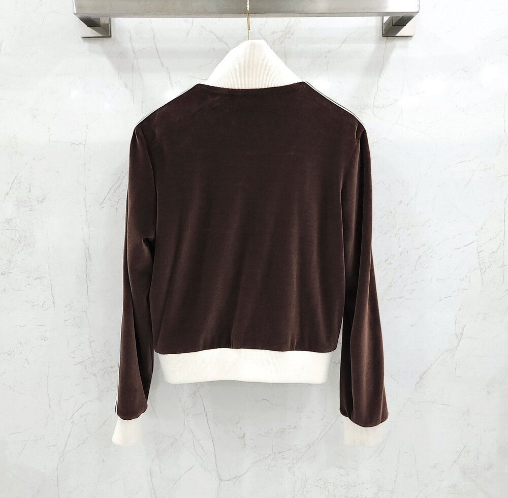 [럭스유] (새상품) S / 셀린느 트리옹프 모티브 벨벳 저지 자켓 2Y16E748Q