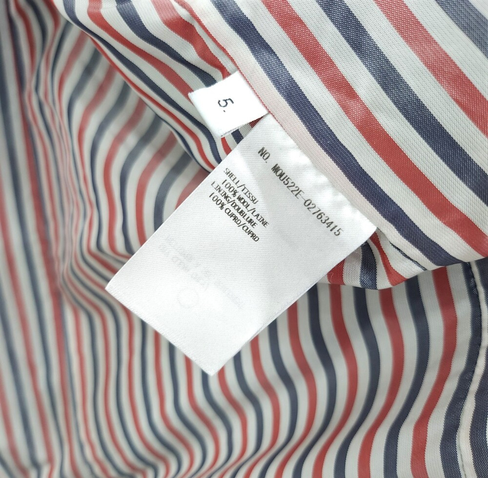 [럭스유] 5 / 톰브라운 시그니처 백로고 삼선 울 후드 코트 MOU522U