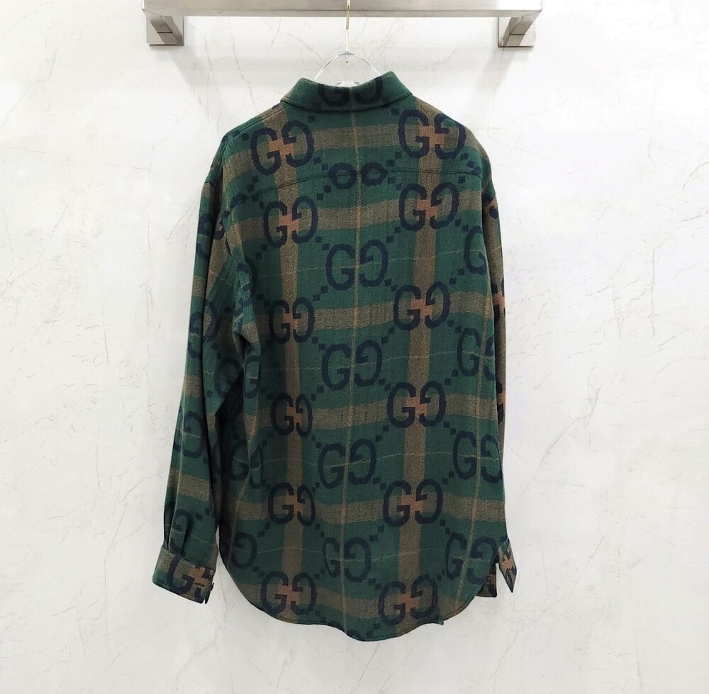 [럭스유] (새상품) 48 / 구찌 점보 GG 체크 울 셔츠