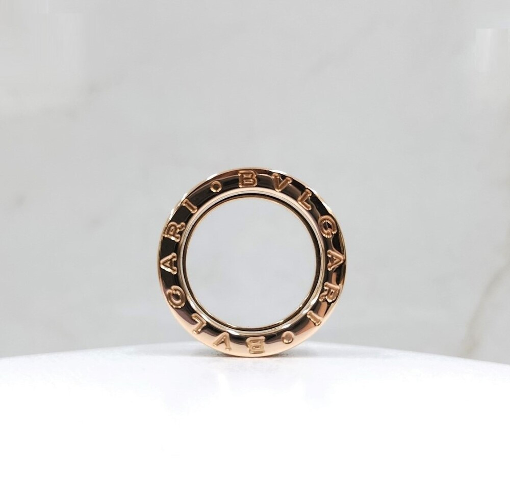 [럭스유] 불가리 비제로원 밴드 링 18K 로즈골드 세라믹 46호