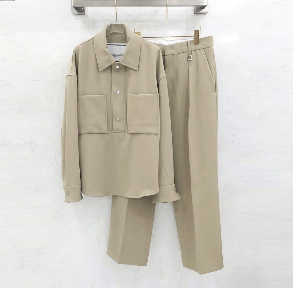 [럭스유] (새상품) 48 / 우영미 카키 더블 포켓 풀오버 셔츠 자켓