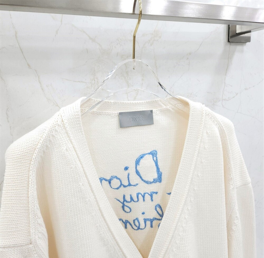 [럭스유] (새상품) 3XL / 디올 화이트 코튼 블렌드 저지 가디건 583M219A3003