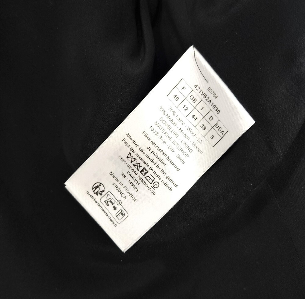 [럭스유] (새상품) 40 / 디올 여성 피티드 블랙 울 모헤어 자켓 421V62A1030