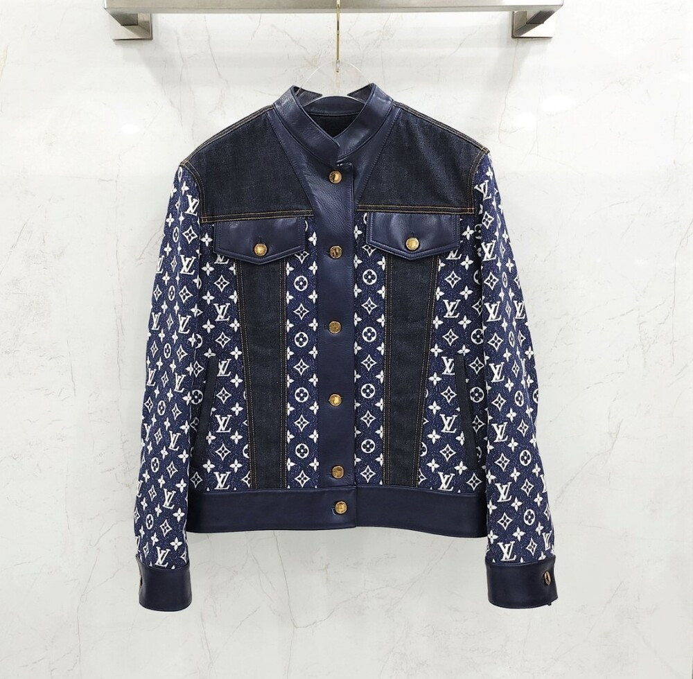 [럭스유] (새상품) 36 / 루이비통 모노그램 레더 데님 자켓 1AC0QL