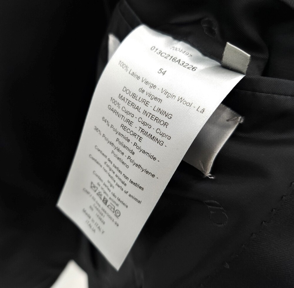 [럭스유] (새상품) 54 / 디올 블랙 버진 울 트윌 버튼 자켓 013C216A3226