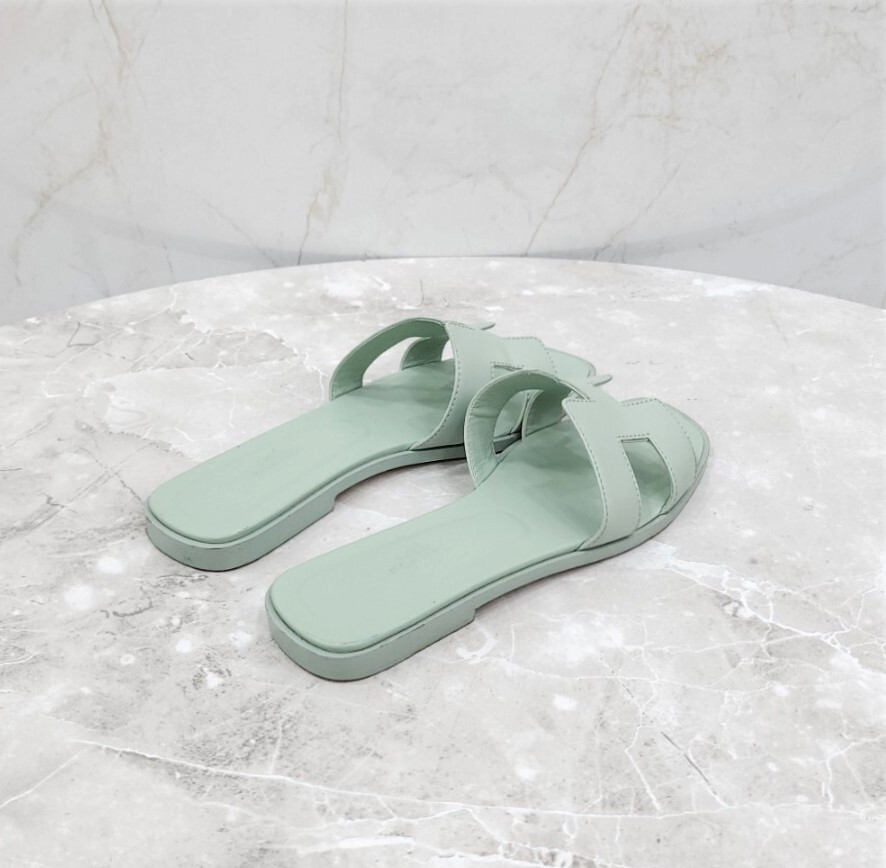 [럭스유] 37 / 에르메스 민트 오란 샌들 슬리퍼