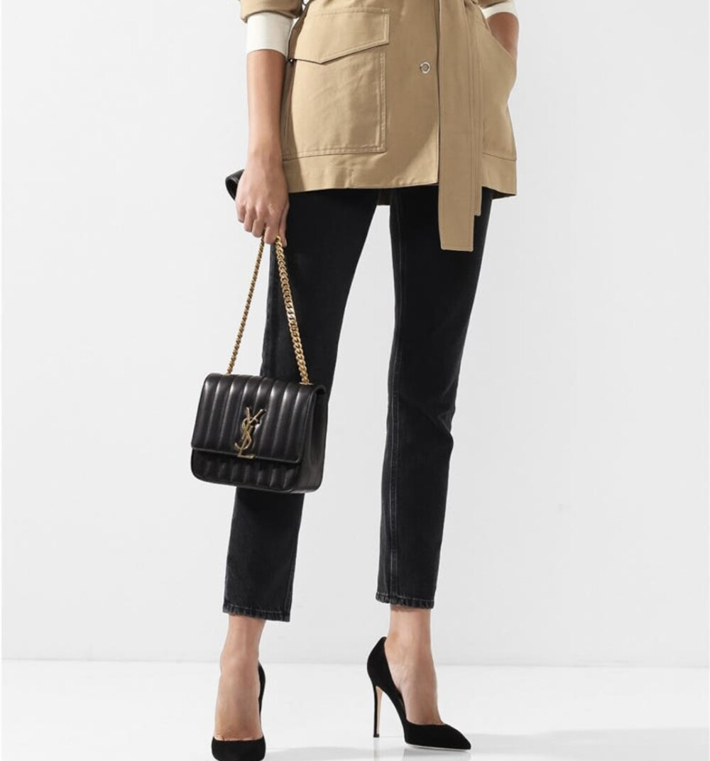 [럭스유] 생로랑 그랑 드 뿌드르 비키 레더 숄더백 미듐 532612