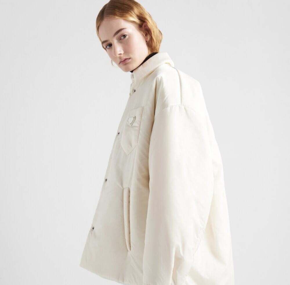 [럭스유] 36 / 프라다 여성 리나일론 삼각로고 셔츠 패딩 자켓 291968