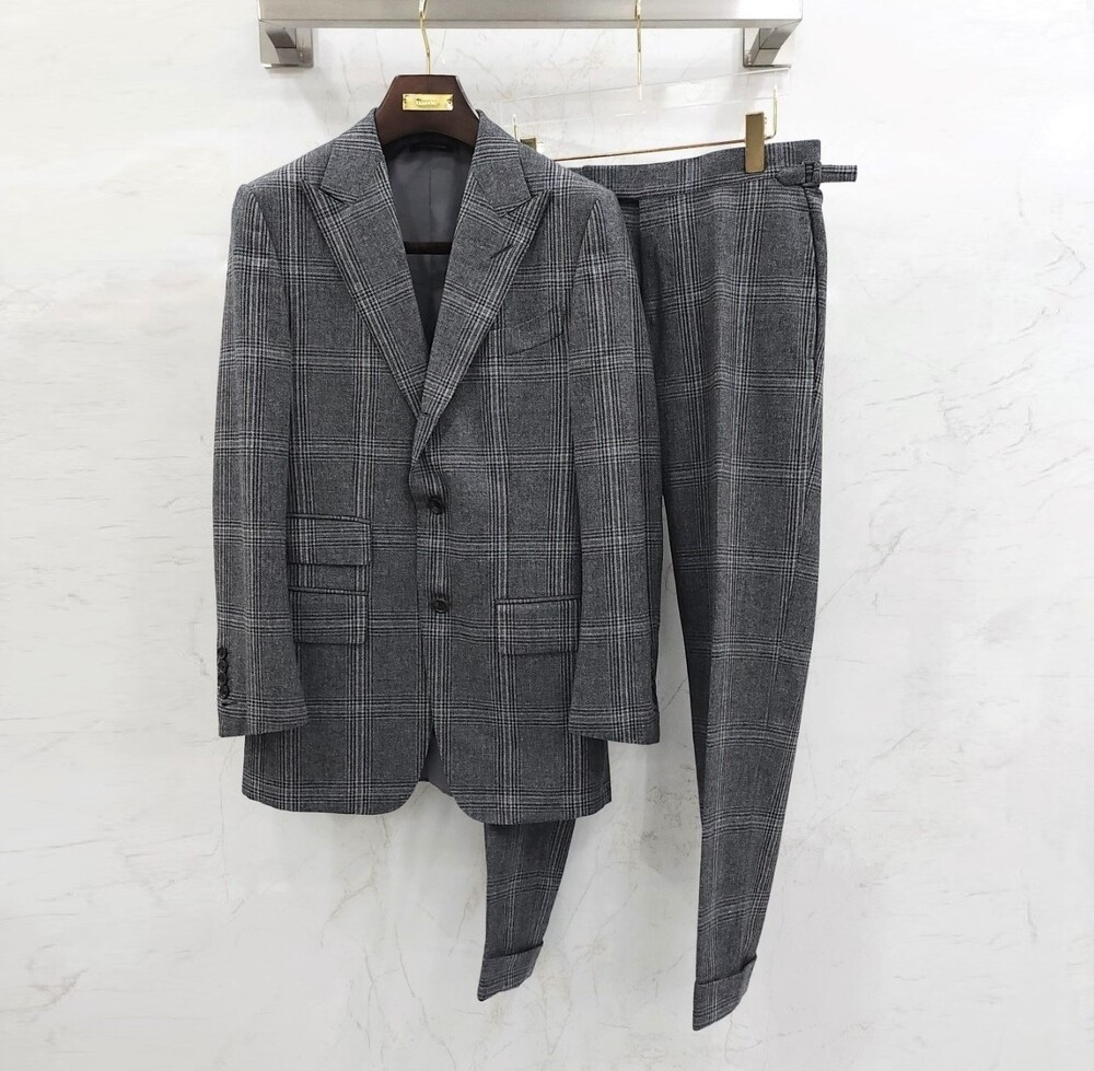 [럭스유] 46 / 톰포드 그레이 체크 수트 세트