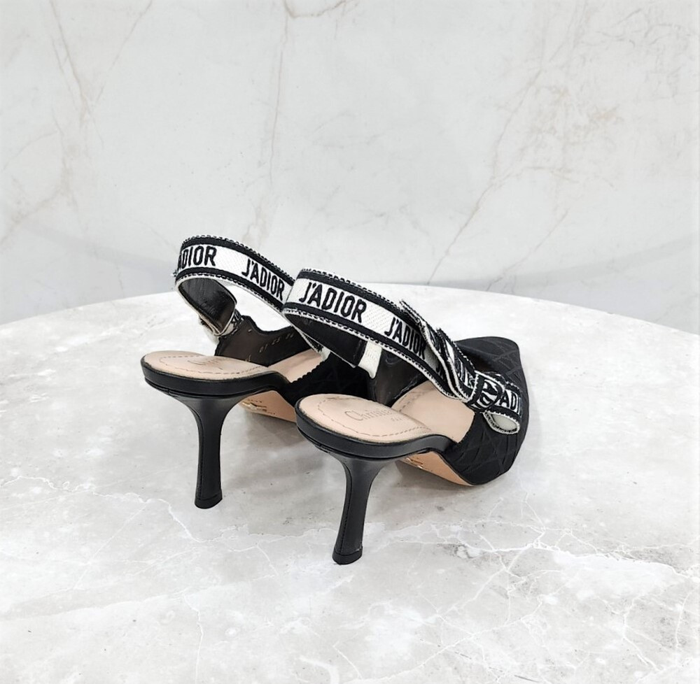 [럭스유] 36 / 디올 자디올 슬링백 펌프스 블랙 까나쥬 KCV373TCE