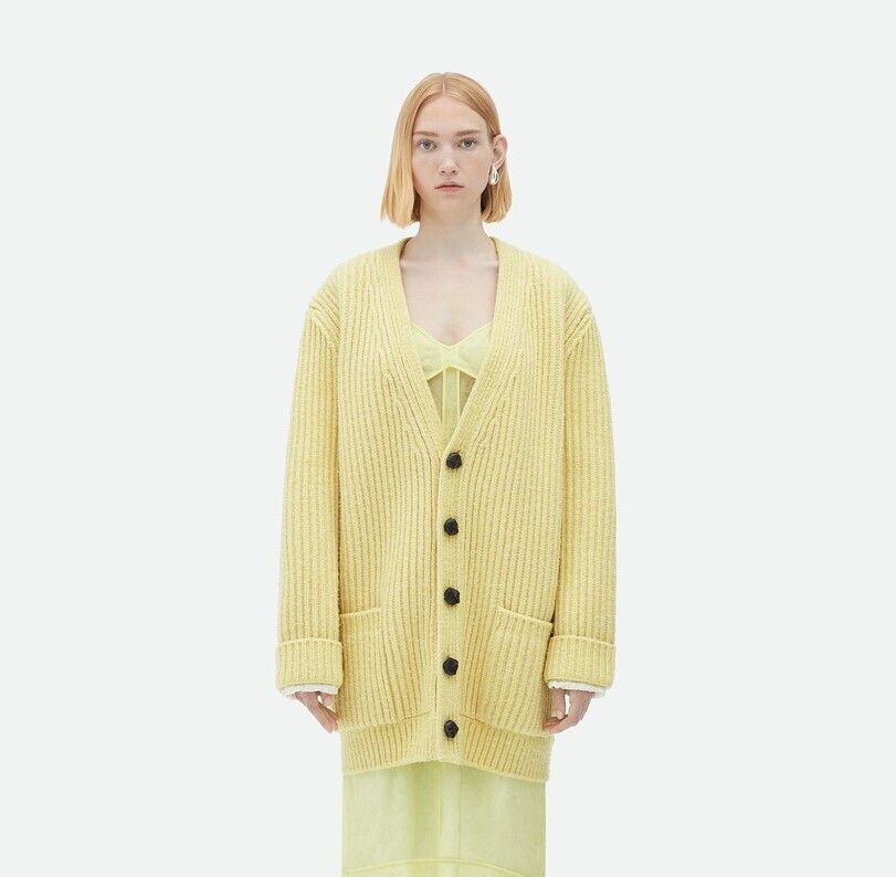 [럭스유] (새상품) XS / 보테가베네타 헤비 울 셔벗 가디건