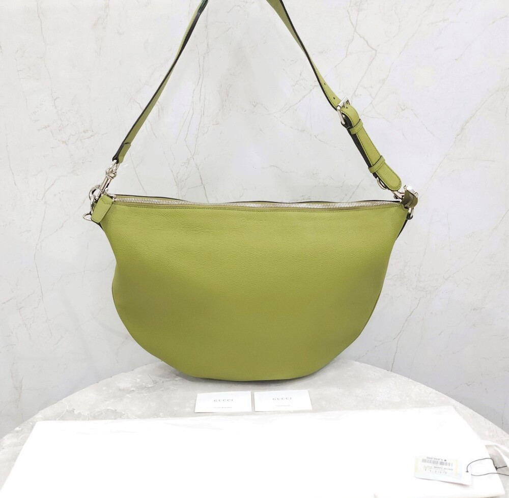 [럭스유] (새상품) 구찌 B 라지 숄더백 올리브그린 800194