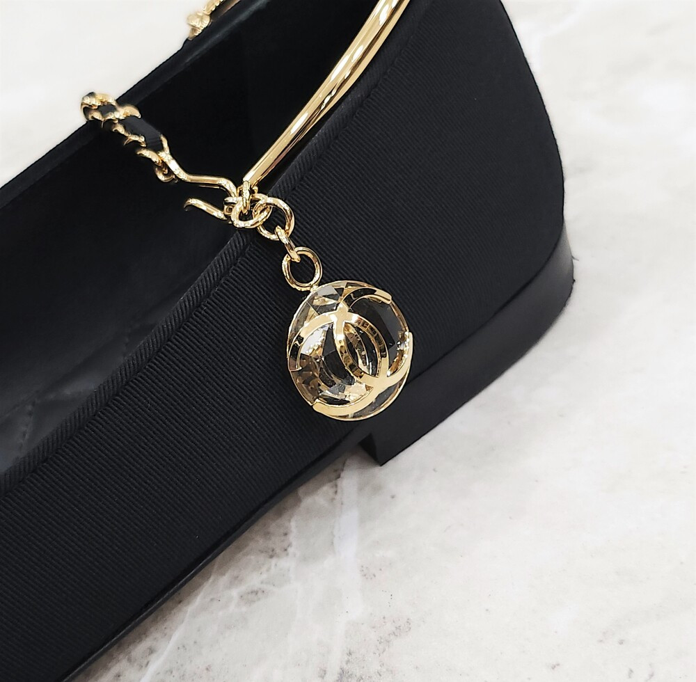 [럭스유] 37 / 샤넬 체인 스트랩 발레리나 플랫 슈즈 G38986