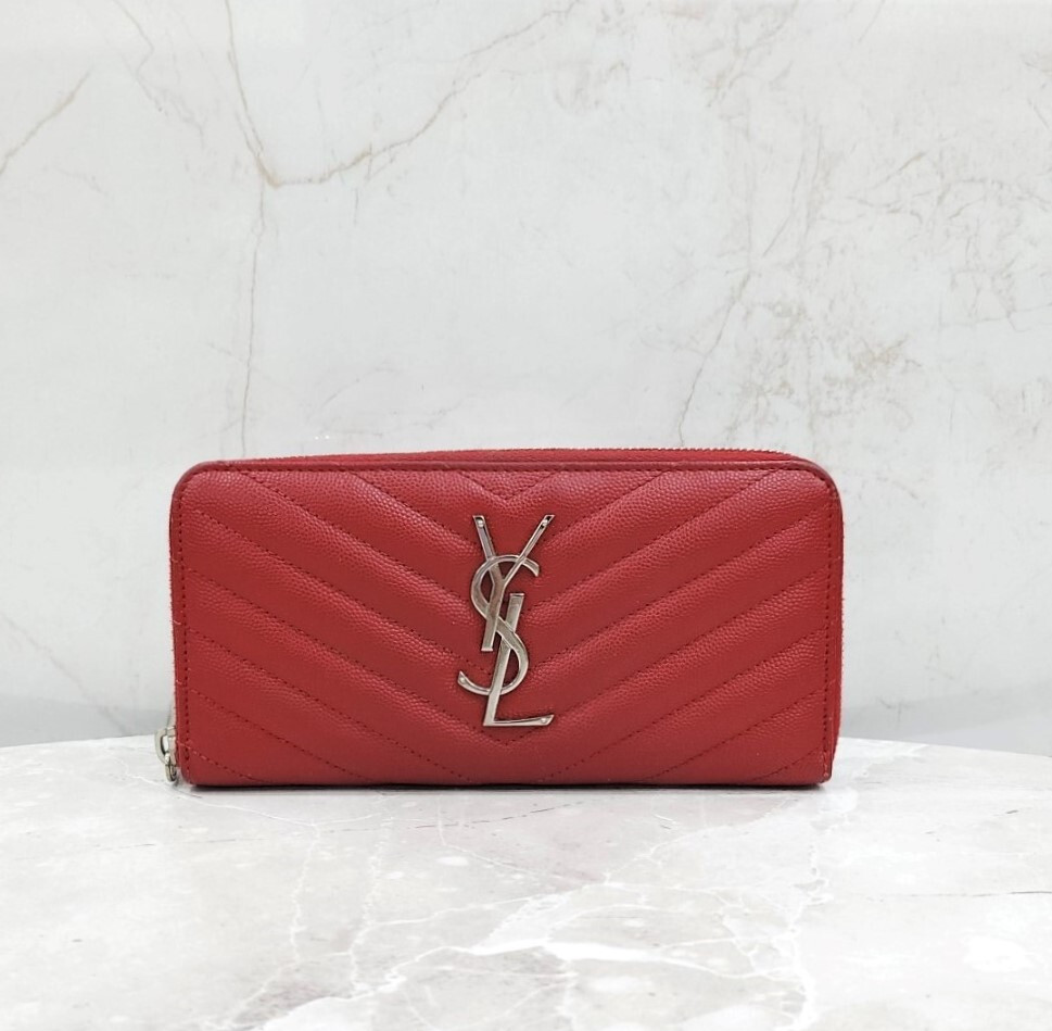 [럭스유] 생로랑 모노그램 마틀라세 레더 지퍼 장지갑