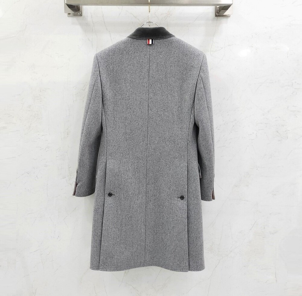 [럭스유] (새상품) 36 / 톰브라운 그레이 삼선 울 코트 F0C300A