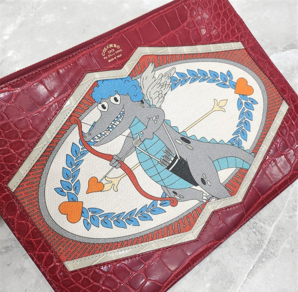 [럭스유] 콜롬보 프린티드 로고 와니 클러치백