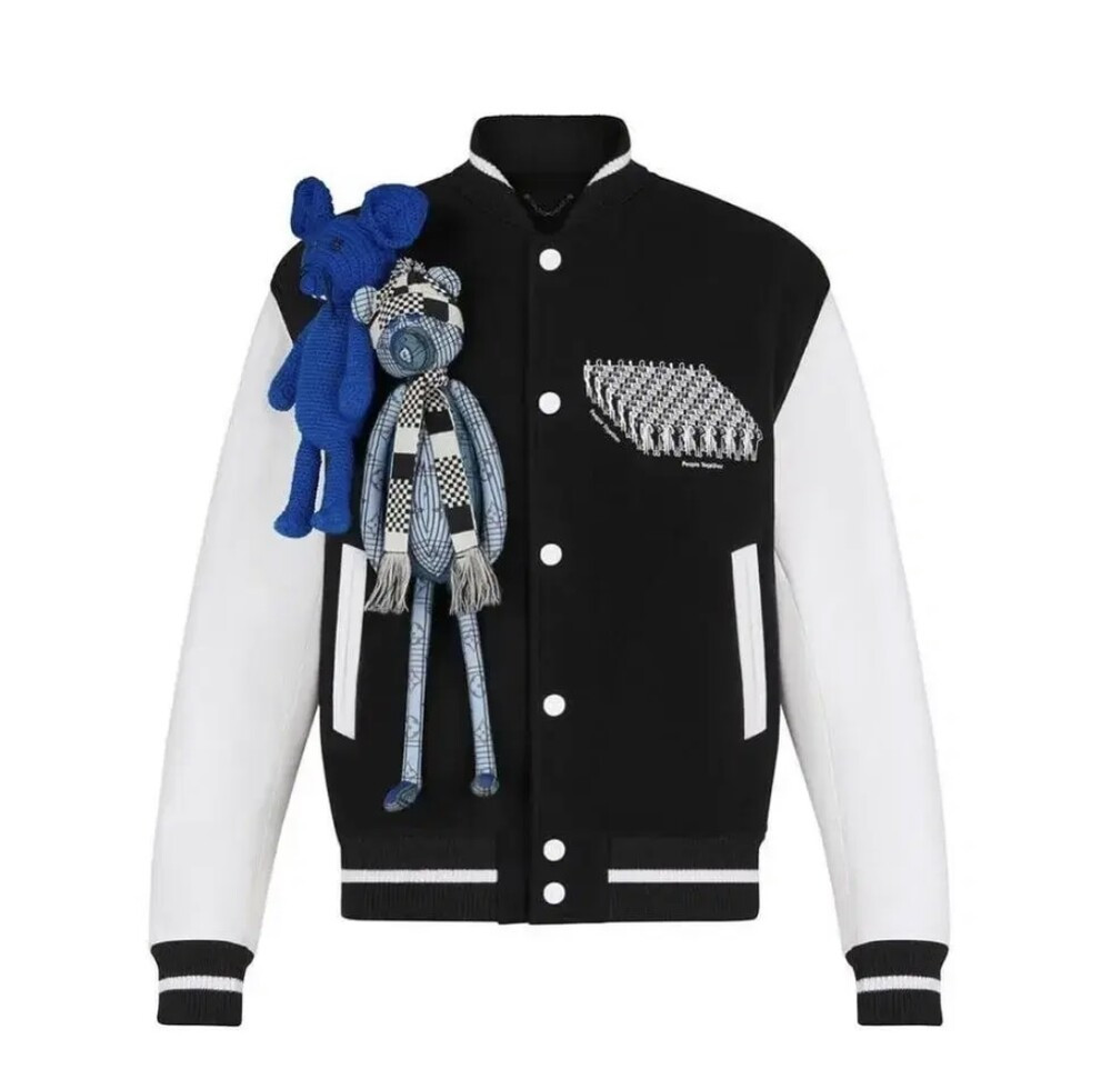 [럭스유] 54 / 루이비통 LV 클락 자수 프렌즈 레더 바시티 자켓