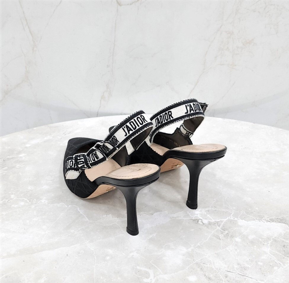 [럭스유] 36 / 디올 자디올 슬링백 펌프스 블랙 까나쥬 KCV373TCE