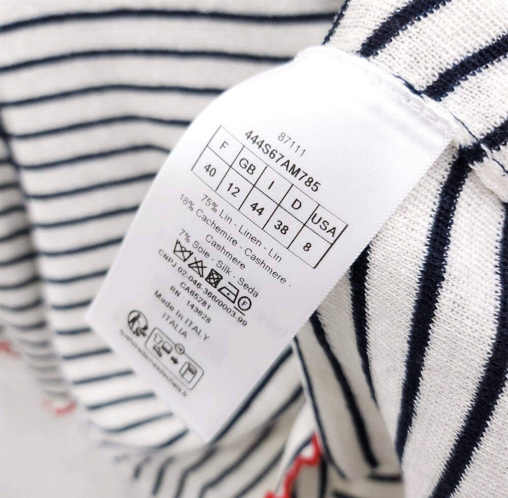 [럭스유] 40 / 디올 리비에라 마리니에르 모티프 스웨터 니트 반팔 444S67AM785