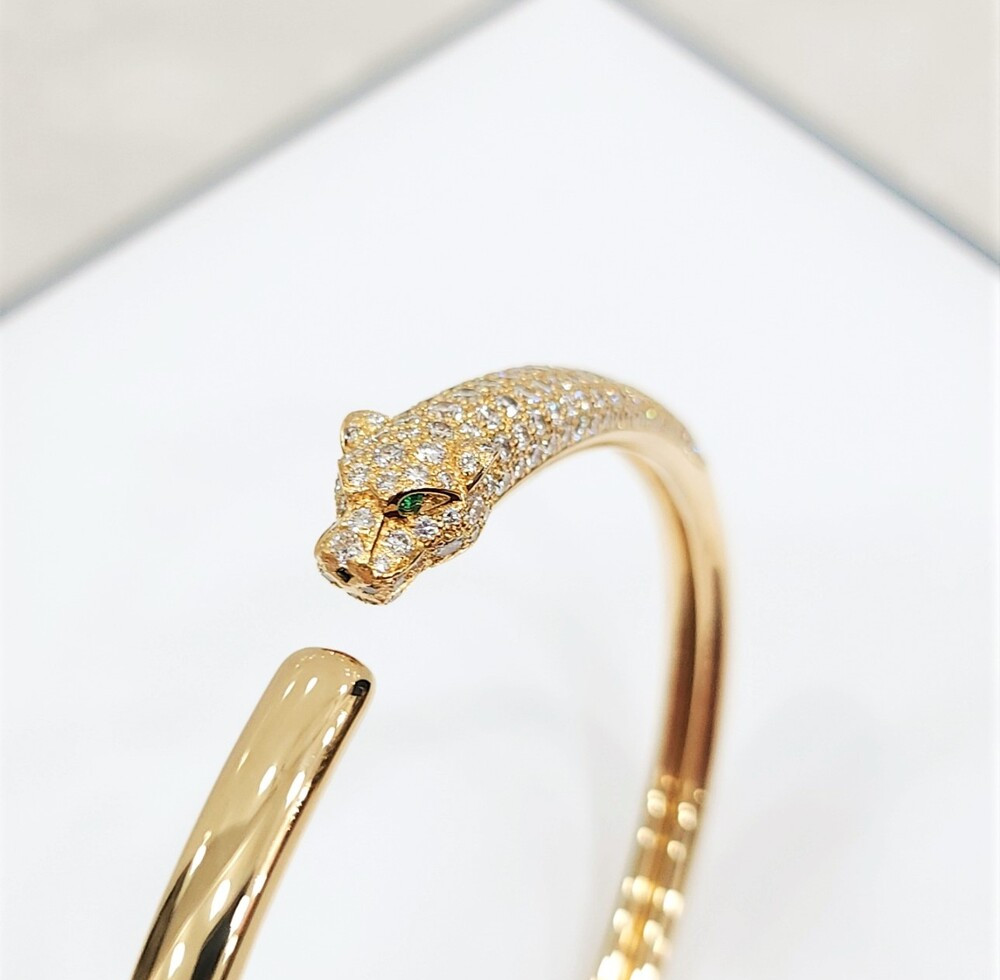 [럭스유] 까르띠에 팬더 드 까르띠에 브레이슬릿 팔찌 세미 파베 18호