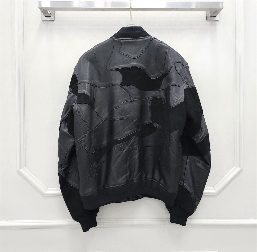 [럭스유] 52 / 생로랑 블랙 패치워크 레더 자켓