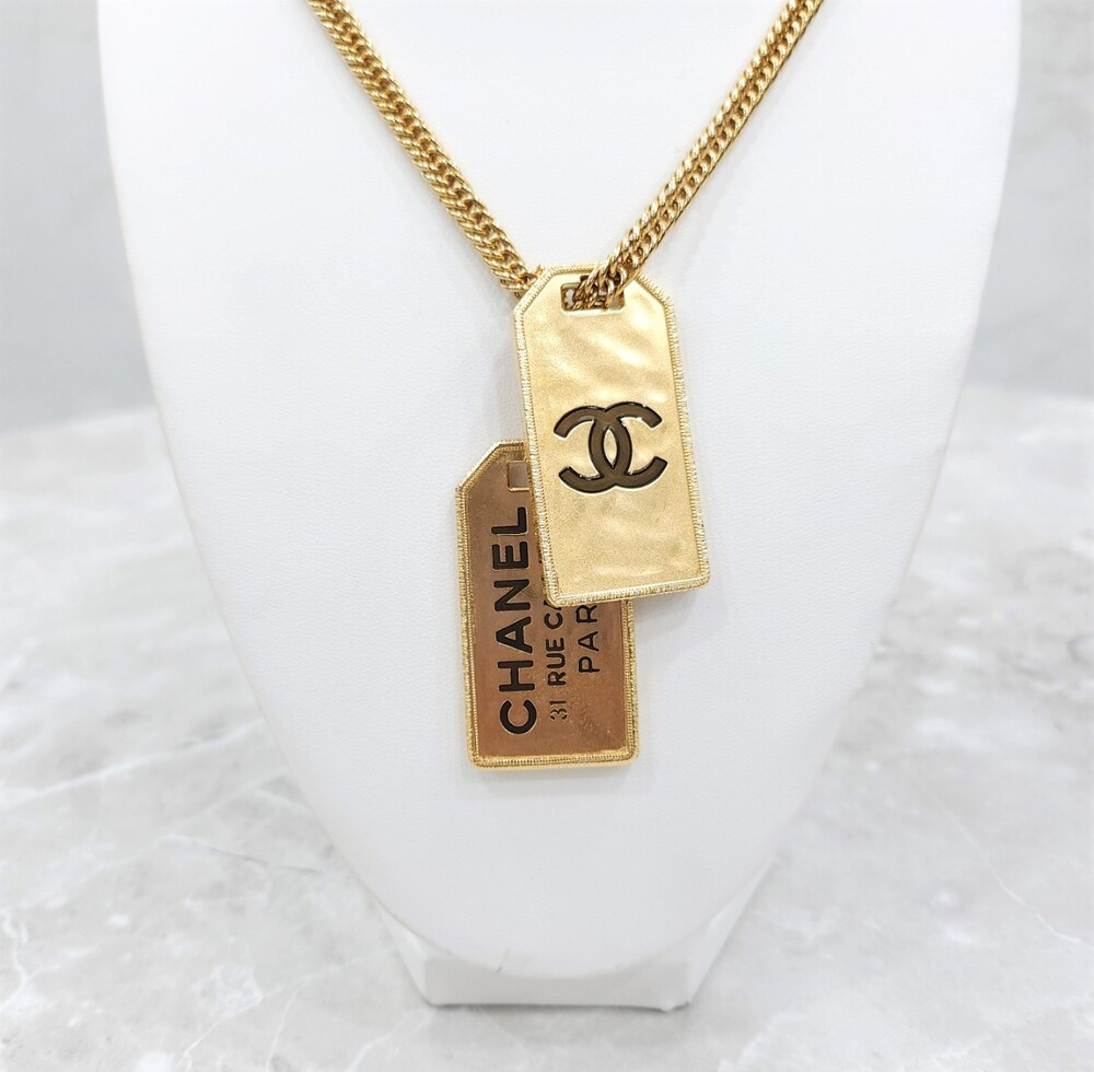 [럭스유] 샤넬 넘버 체인 메탈 골드 목걸이 AB3098