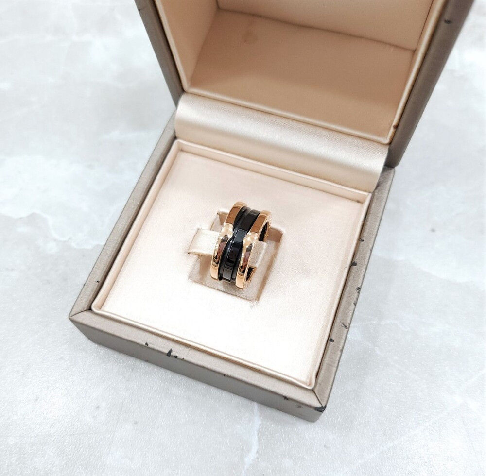 [럭스유] 불가리 비제로원 밴드 링 18K 로즈골드 세라믹 46호