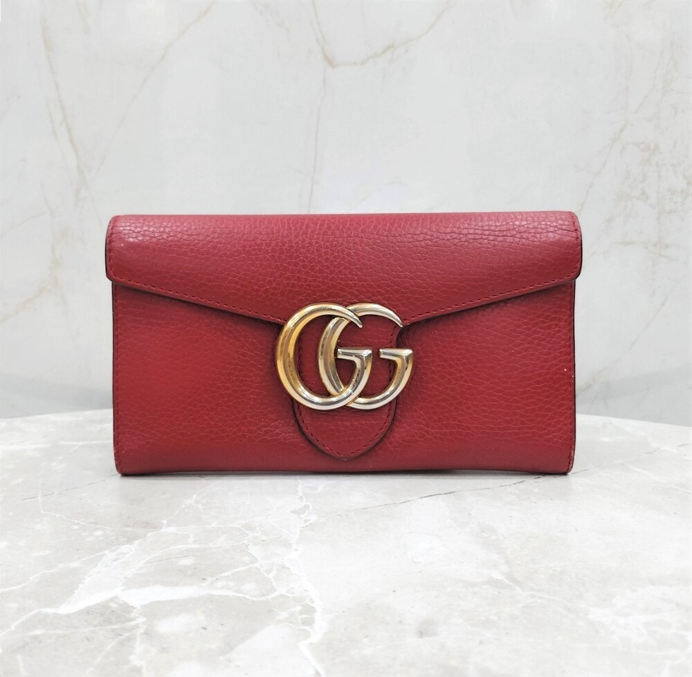 [럭스유] 구찌 레드 GG 마몬트 장지갑