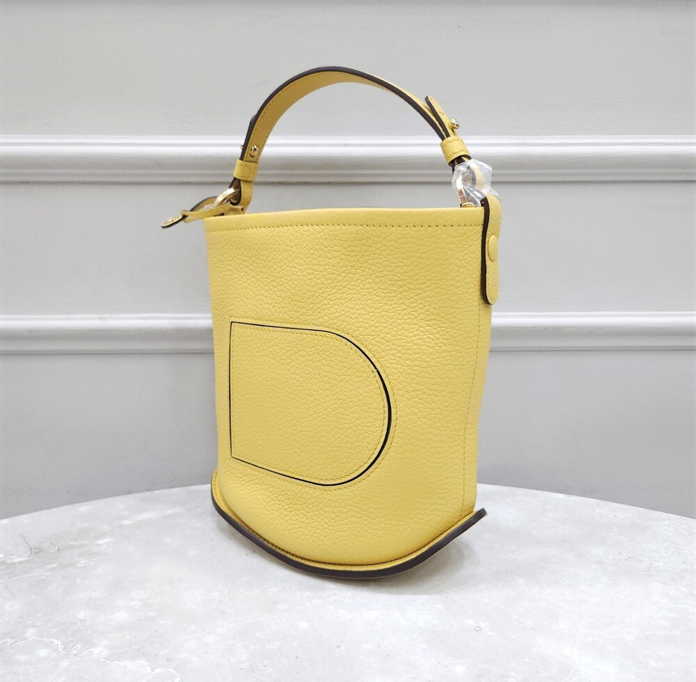 [럭스유] 델보 핀 미니 버킷백 옐로우
