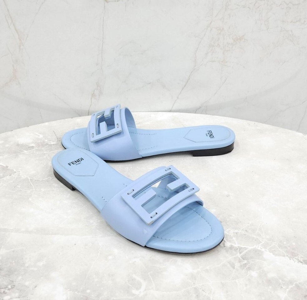 [럭스유] 38 / 펜디 FF 블루 바게트 샌들 슬리퍼 8R8136
