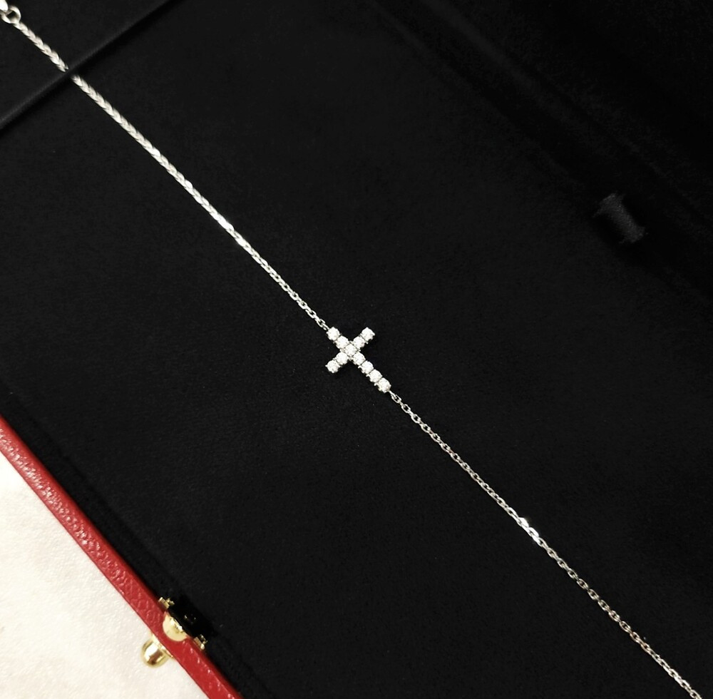 [럭스유] 까르띠에 다이아 심볼 체인 브레이슬릿 18K 화이트골드 B6040400