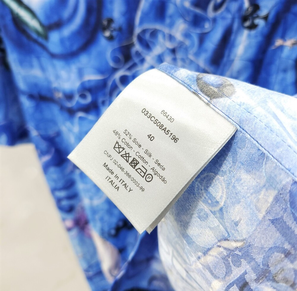 [럭스유] 40 / 디올 X 케니샤프 오블리크 프린팅 실크 셔츠