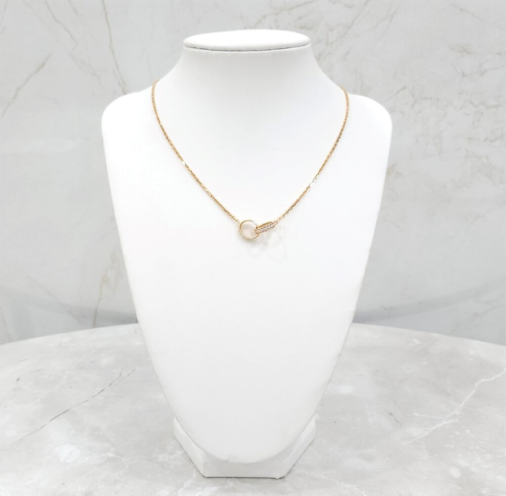 [럭스유] 까르띠에 다이아 세미 파베 러브 펜던트 목걸이 B7013900