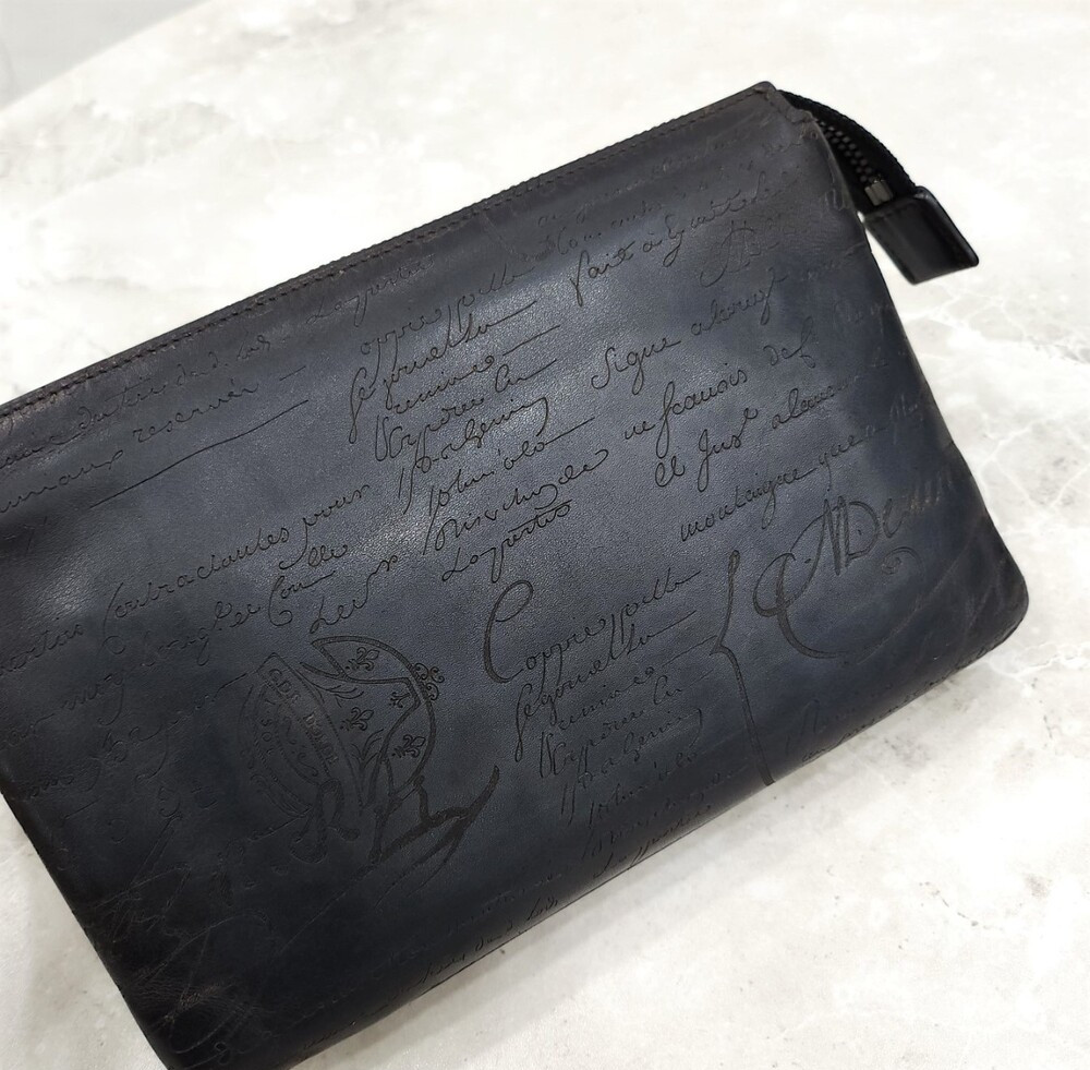 [럭스유] 벨루티 테르시오 스크리토 레더 파우치