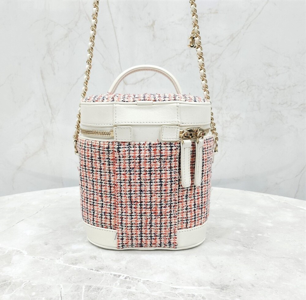 [럭스유] 샤넬 CC로고 트위드 베니티 코스메틱 백 AS0323