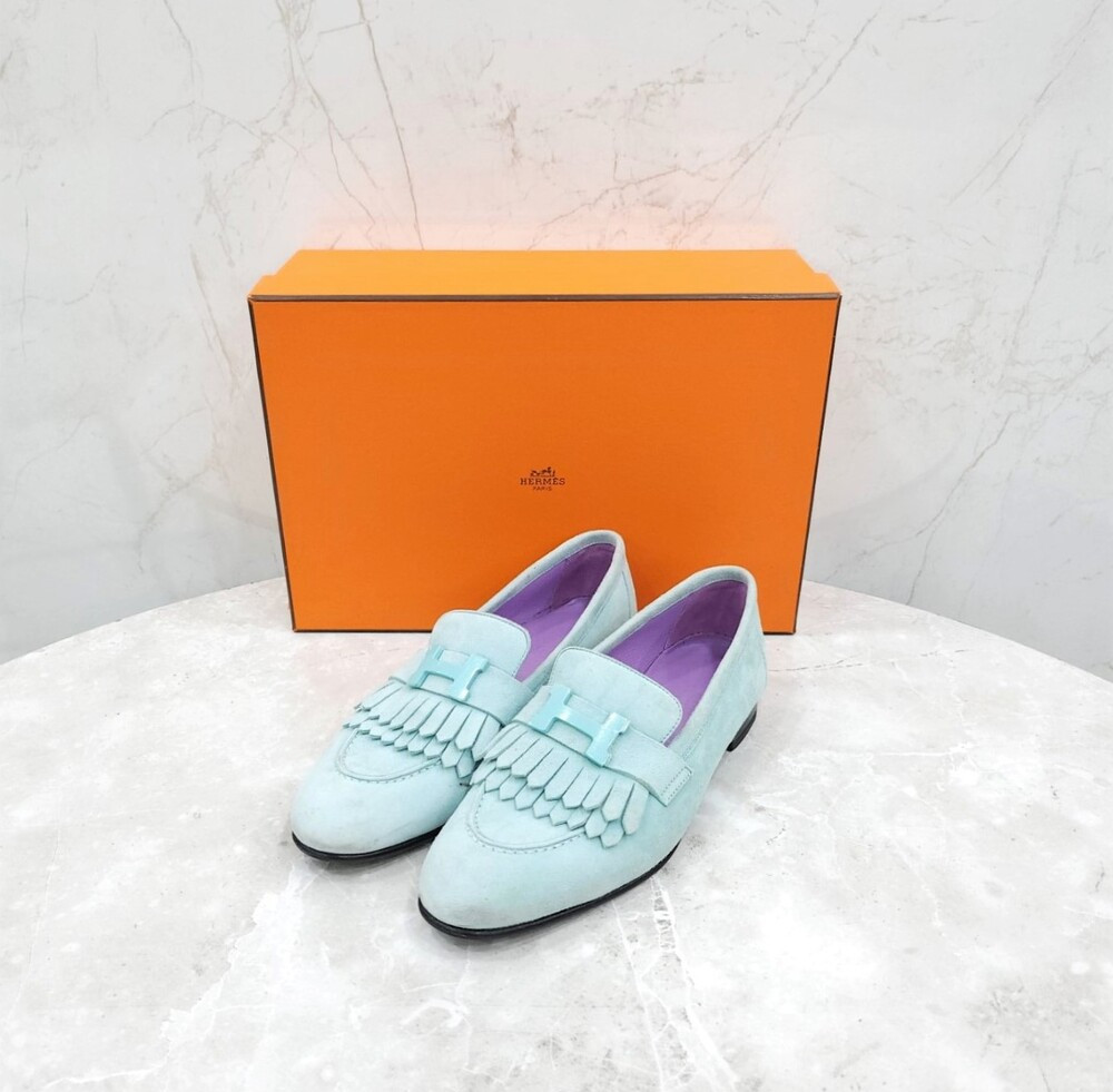 [럭스유] 36.5 / 에르메스 로얄 로퍼 스웨이드 민트