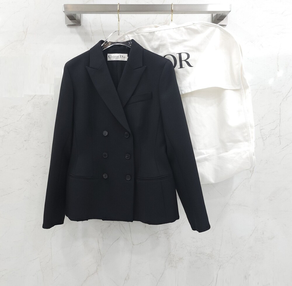 [럭스유] (새상품) 40 / 디올 여성 피티드 블랙 울 모헤어 자켓 421V62A1030