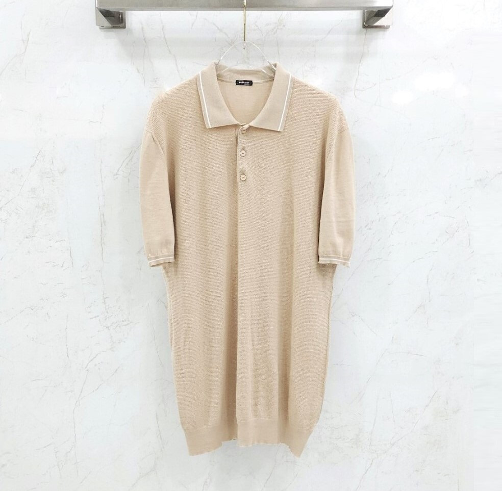 [럭스유] 56,50 / 키톤 디테일 베이지 반팔 카라티 반바지 세트