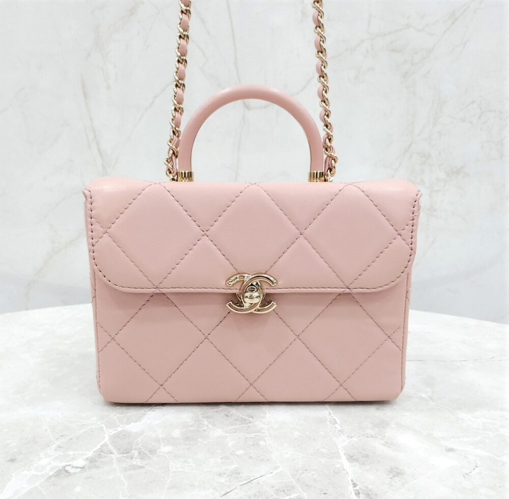 [럭스유] 샤넬 핑크 탑핸들 스몰 박스 토트 숄더백 신형내장칩 AS4470