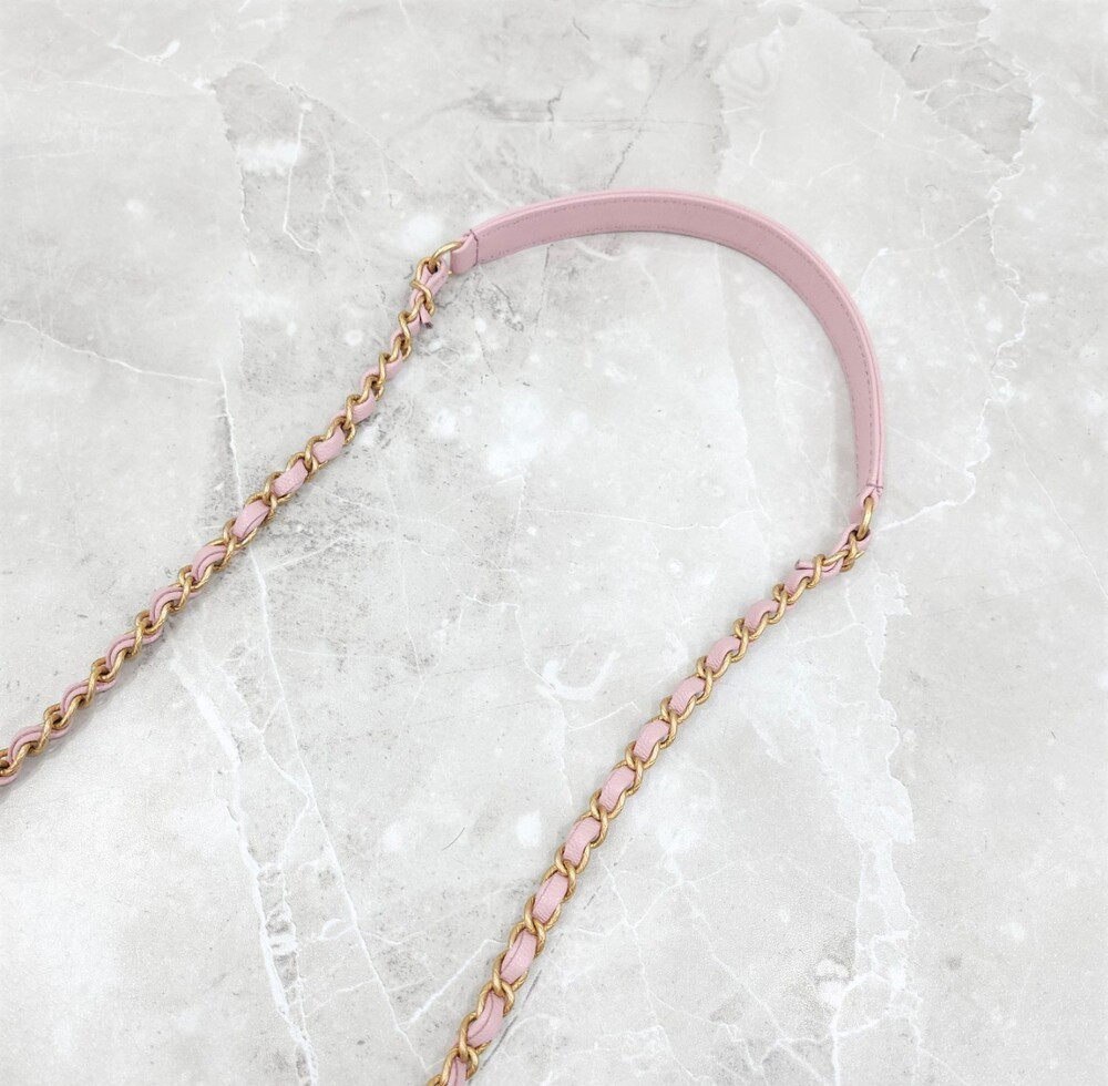 [럭스유] (새상품) 샤넬 24A 공방 탑핸들 미니 플랩백 라이트핑크 신형내장칩 AS4956